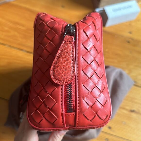 RARE - Bottega Veneta Python and Red leather Cross body bag - Picture 12 of 14